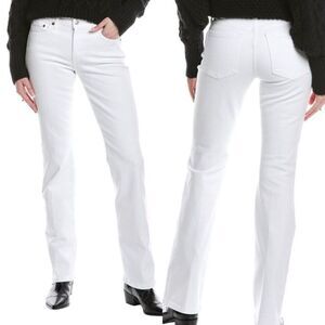 Re/Done Mid-Rise White Baby Boot White Jeans Size 25